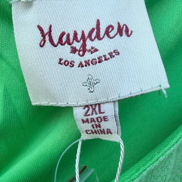 Hayden Emerald Green Tiered Maxi Flowy Sleeveless Summer Statement Dress 2XL - Picture 3 of 11